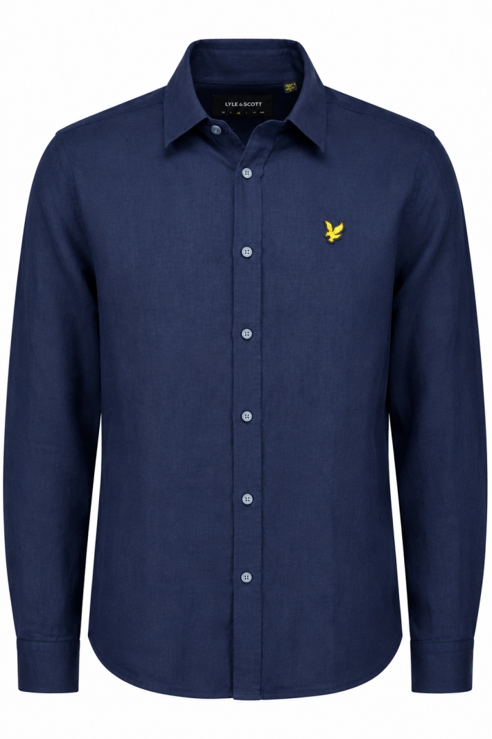 Long Sleeve Linen Blend Shirt